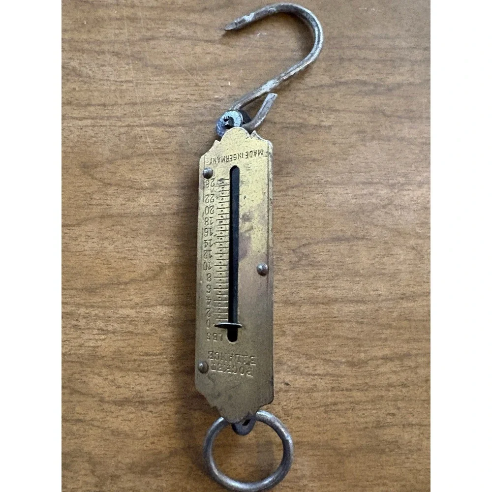 Vintage Pocket Balance Hanging Brass Scale Made In Germany